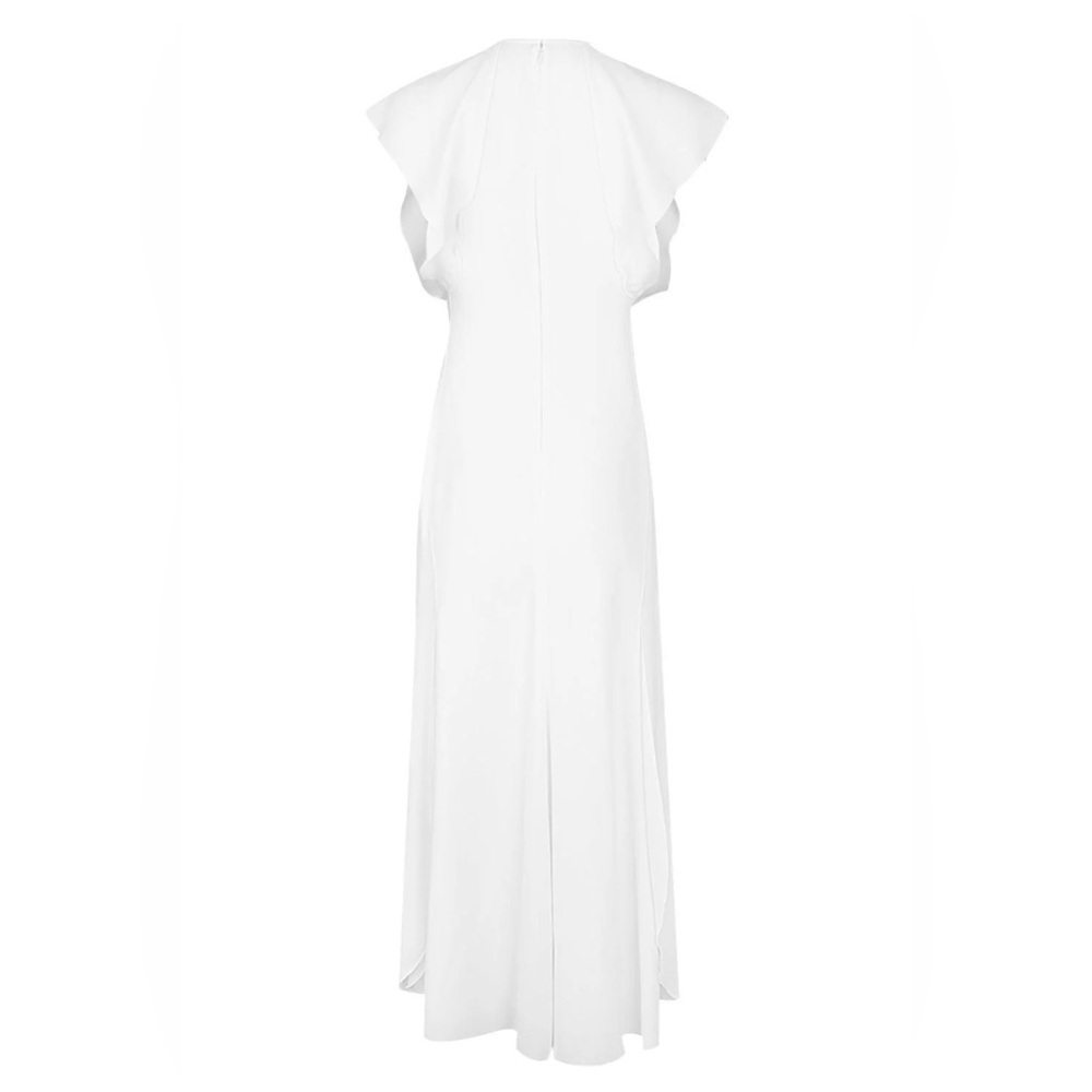 NWT Victoria Beckham Cap Sleeve Dress Ivory Size 6 - Picture 3 of 10